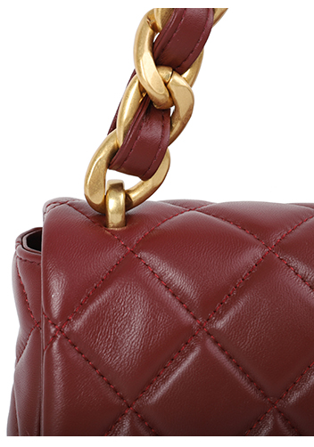 Adele Classic Flap Medium Lambskin Chain Bag Burgundy