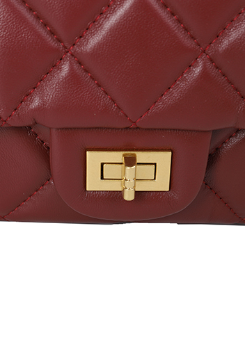 Adele Classic Flap Medium Lambskin Chain Bag Burgundy