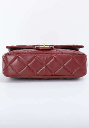 Adele Classic Flap Medium Lambskin Chain Bag Burgundy