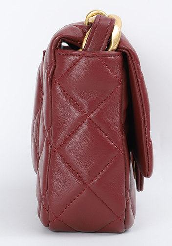 Adele Classic Flap Medium Lambskin Chain Bag Burgundy