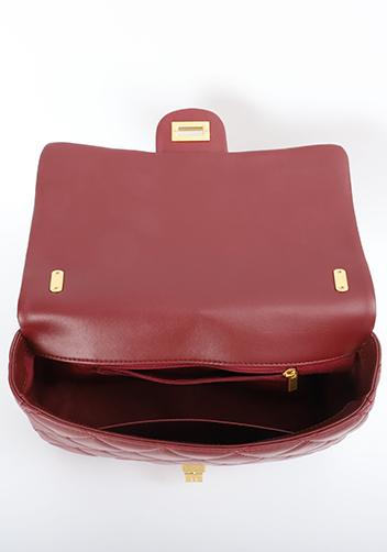 Adele Classic Flap Medium Lambskin Chain Bag Burgundy