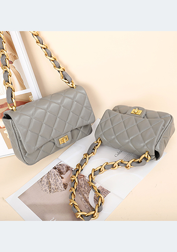 Adele Classic Flap Medium Lambskin Chain Bag Grey