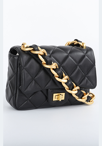 Adele Classic Flap Small Lambskin Chain Bag Black