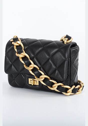 Adele Classic Flap Small Lambskin Chain Bag Black