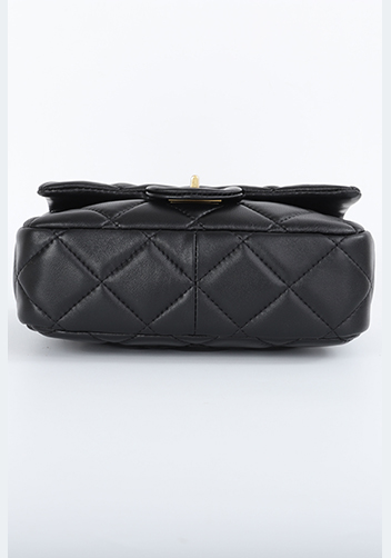 Adele Classic Flap Small Lambskin Chain Bag Black