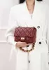 Adele Classic Flap Small Lambskin Chain Bag Burgundy