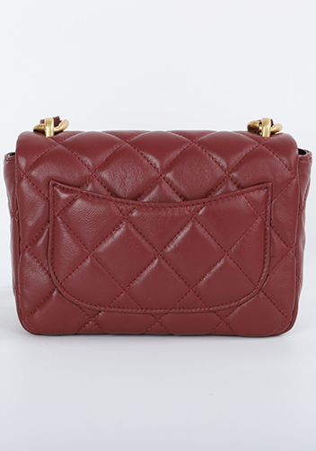 Adele Classic Flap Small Lambskin Chain Bag Burgundy