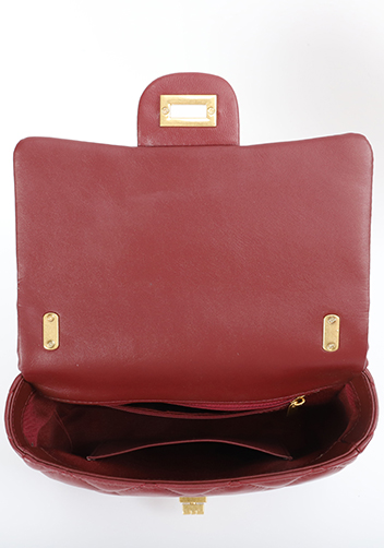 Adele Classic Flap Small Lambskin Chain Bag Burgundy