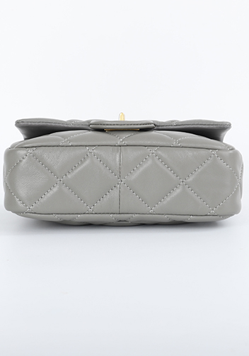 Adele Classic Flap Small Lambskin Chain Bag Grey