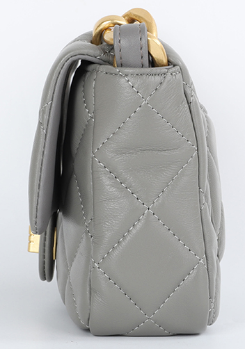 Adele Classic Flap Small Lambskin Chain Bag Grey