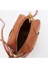 Mia Woven Smooth Leather Small Shoulder Bag Camel