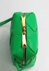 Mia Woven Smooth Leather Small Shoulder Bag Green