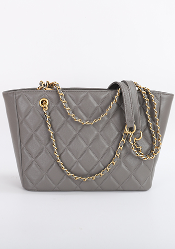 Adele Chain Shoulder Tote Bag Grey