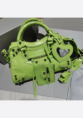 The Route 66 Faux Brushed Leather Medium Tote Green