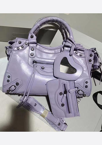 The Route 66 Faux Brushed Leather Medium Tote Purple
