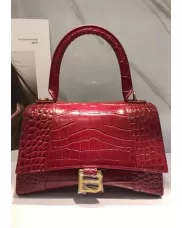 Bonnie Croc Leather Shoulder Bag Burgundy