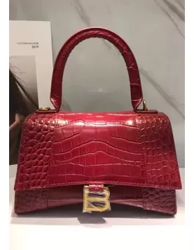 Bonnie Croc Leather Shoulder Bag Burgundy