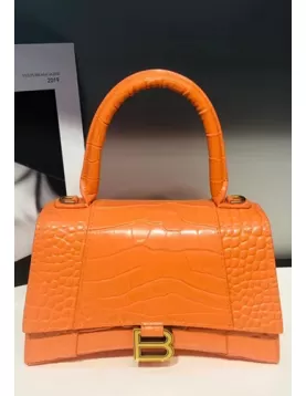 Bonnie Croc Leather Shoulder Bag Orange