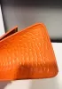 Bonnie Croc Leather Shoulder Bag Orange
