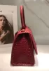 Bonnie Croc Leather Shoulder Mini Bag Burgundy