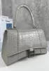Bonnie Croc Leather Shoulder Mini Bag Grey