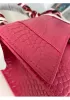 Bonnie Croc Leather Shoulder Mini Bag Hot Pink