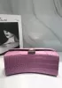 Bonnie Croc Leather Shoulder Mini Bag Purple