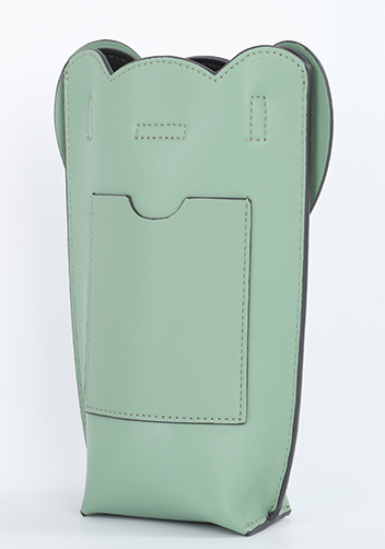 THE ELEPHANT POCKET SHOULDER LEATHER BAG GREEN