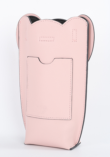 THE ELEPHANT POCKET SHOULDER LEATHER BAG PINK