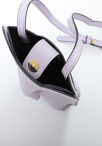 THE ELEPHANT POCKET SHOULDER LEATHER BAG PURPLE