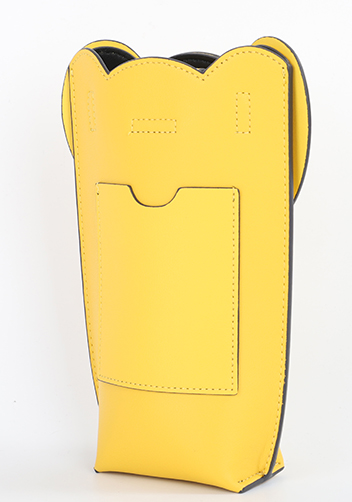 THE ELEPHANT POCKET SHOULDER LEATHER BAG YELLOW