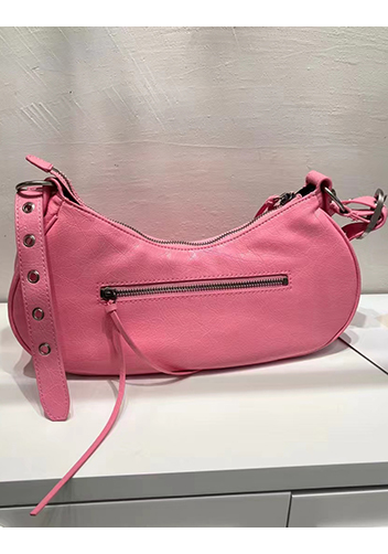 The Route 66 Small Studded Leather Shoulder Bag Pink