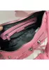 The Route 66 Small Studded Leather Shoulder Bag Pink