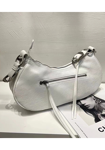 The Route 66 Small Studded Leather Shoulder Bag White