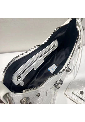 The Route 66 Small Studded Leather Shoulder Bag White