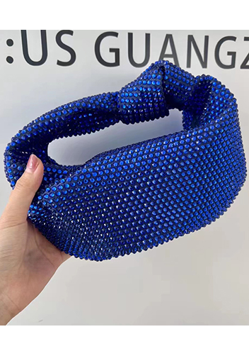 Dina Small Knotted Rhinestone Designs Tote Blue