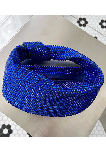 Dina Small Knotted Rhinestone Designs Tote Blue