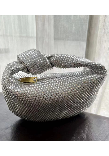 Dina Small Knotted Rhinestone Designs Tote Sliver