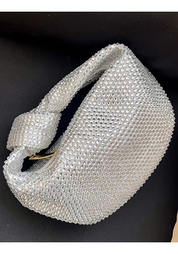 Dina Small Knotted Rhinestone Designs Tote Sliver
