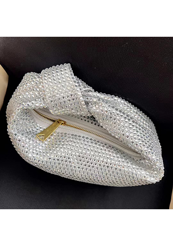 Dina Small Knotted Rhinestone Designs Tote Sliver