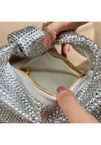 Dina Small Knotted Rhinestone Designs Tote Sliver