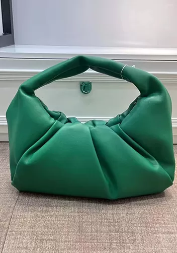Dina Leather Shoulder Hobo Bag Green