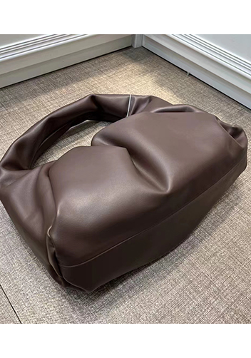 Dina Leather Shoulder Hobo Bag Chocolate