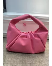 Dina Leather Shoulder Hobo Bag Pink