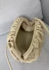 Dina Woven Leather Clutch Shoulder Small Bag Beige