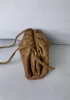 Dina Woven Leather Clutch Shoulder Small Bag Brown