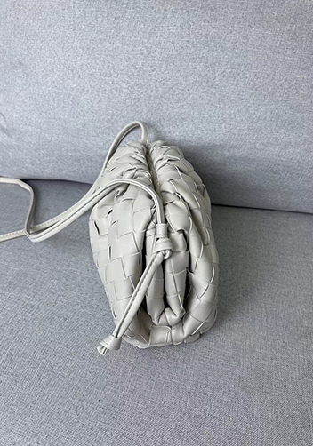 Dina Woven Leather Clutch Shoulder Small Bag Cream