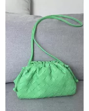 Dina Woven Leather Clutch Shoulder Small Bag Green