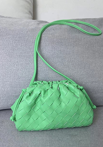 Dina Woven Leather Clutch Shoulder Small Bag Green