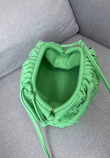 Dina Woven Leather Clutch Shoulder Small Bag Green